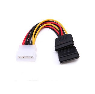 4Pin IDE Molex Male to 2 Serial ATA SATA Female Hard Drive Power Adapter Cable B