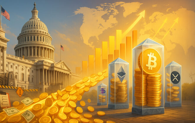 Zamknięcie USA i słabe dane o zatrudnieniu napędzają rekordowe napływy kryptowalut o wartości 6 mld USD