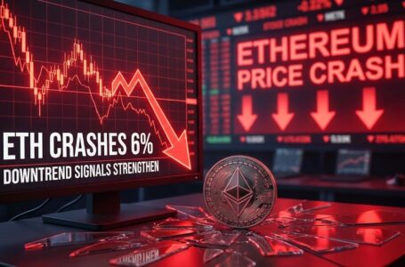 Cena Ethereum spada o 6%, sygnały spadkowej tendencji znacznie się nasilają