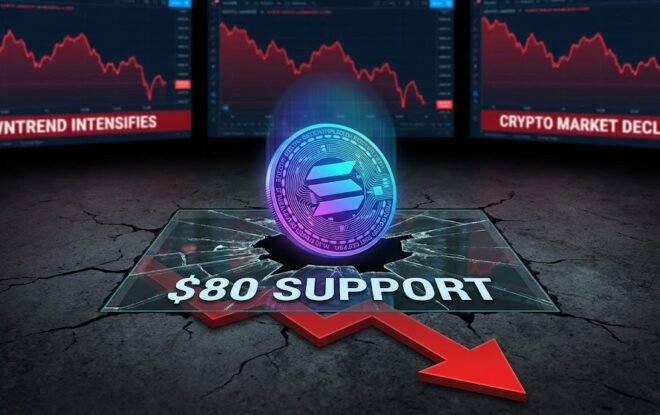 Solana (SOL) traci poziom 80 USD, sygnały spadkowe szybko nasilają się w całym świecie kryptowalut