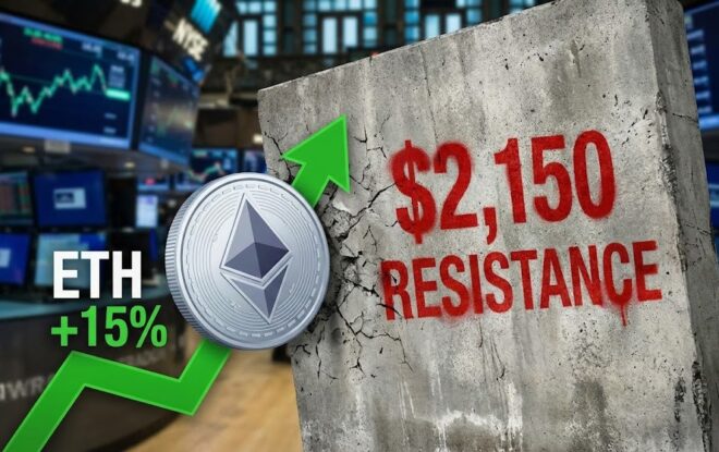 Wzrost ceny Ethereum napotyka opór na poziomie 2150 USD po gwałtownym wzroście o 15%